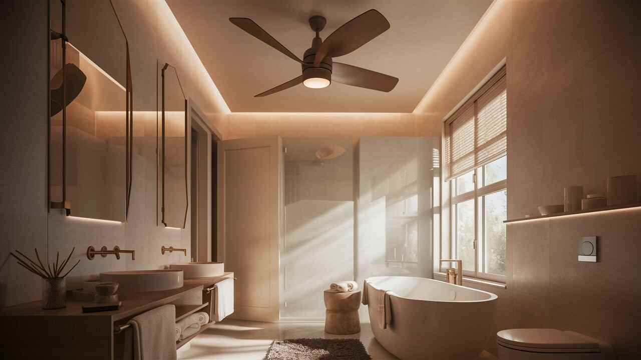 Ceiling Fan in a Bathroom