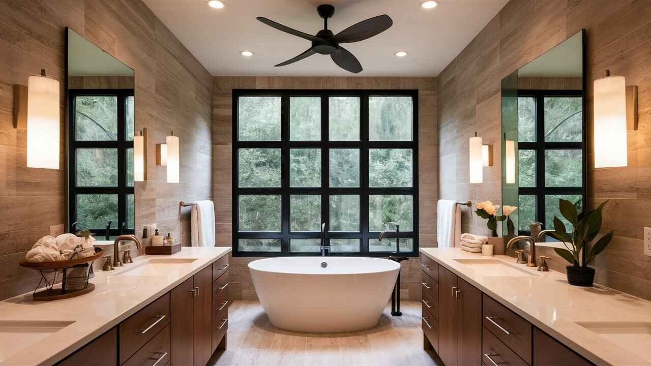 Ceiling Fan in a Bathroom